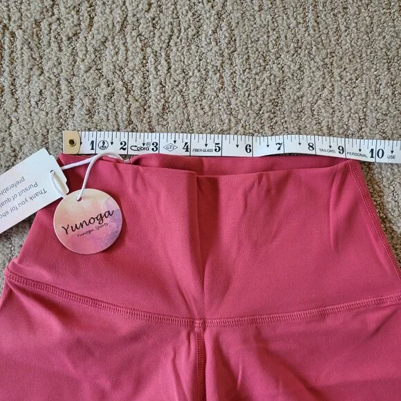 Women’s High Waist Workout Shorts – XS – Rose – NWT - Picture 3 of 7